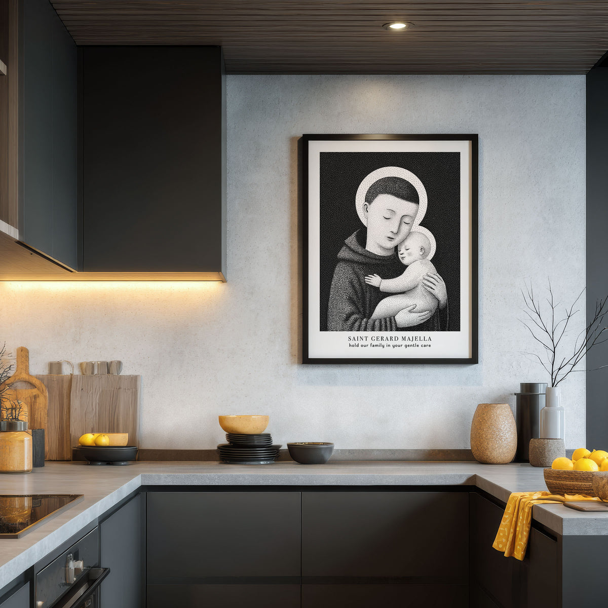 Black St Gerard Majella Art Print gallery 4