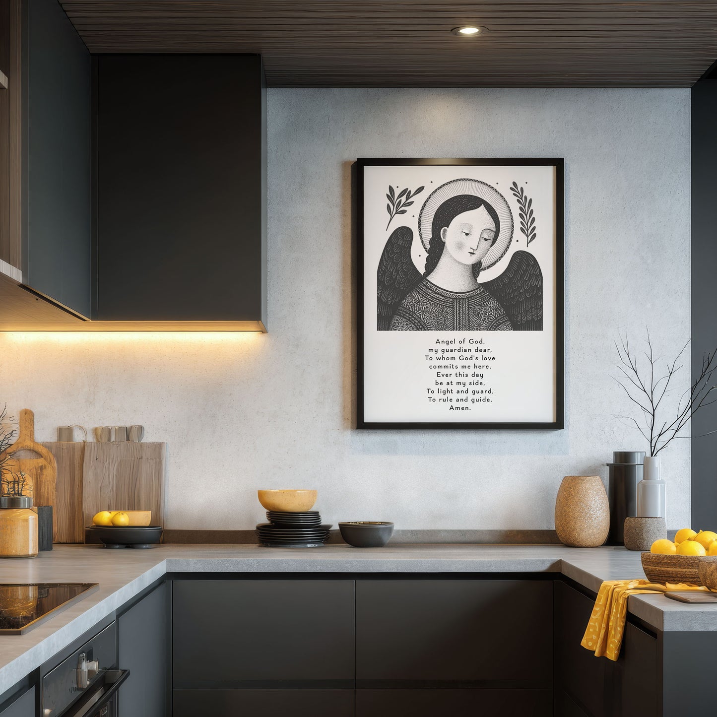 Guardian Angel for Boys Art Print - Black interior mockup 04 - p_19_boy_0000_Layer 2