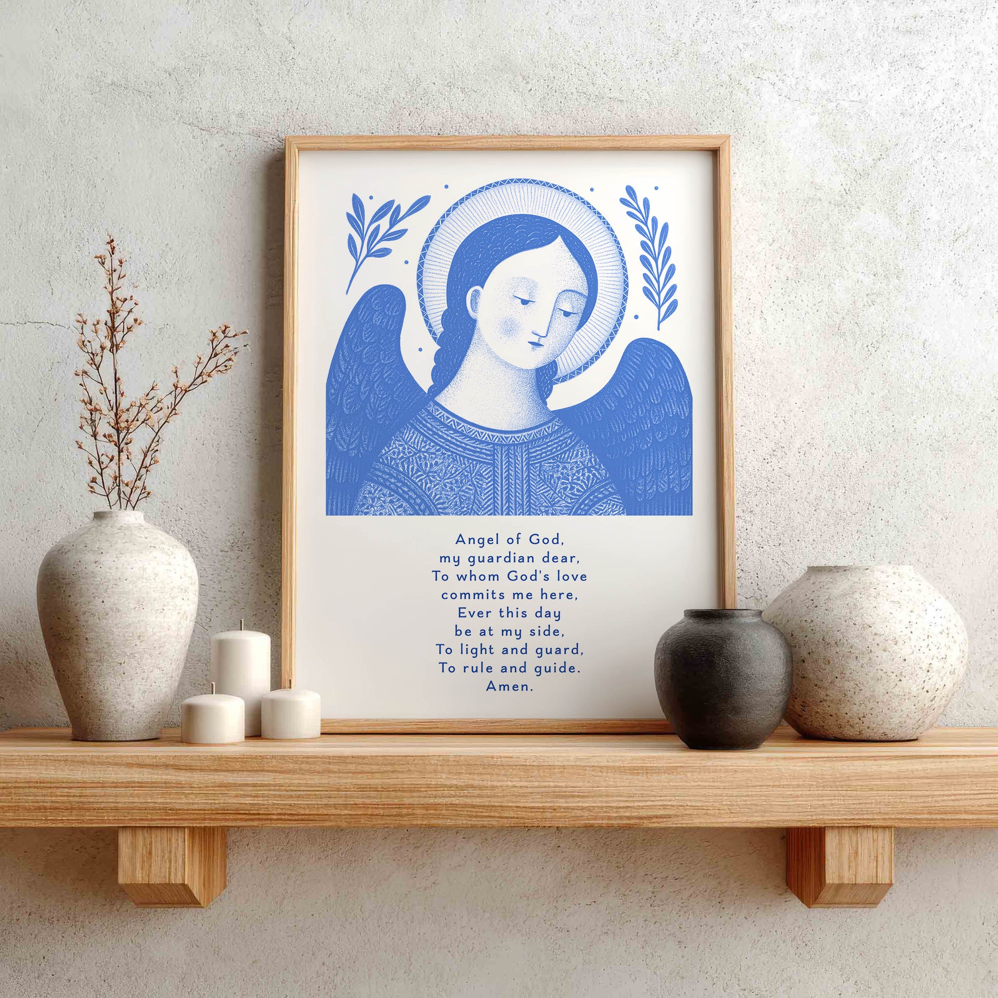Guardian Angel for Boys Art Print - Blue interior mockup 01 - p_1_boy_0001_Layer 9