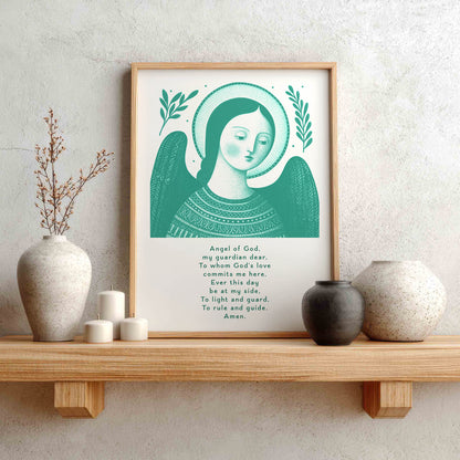 Guardian Angel for Girls Art Print - Teal interior mockup 01 - p_1_girl_0008_Layer 2
