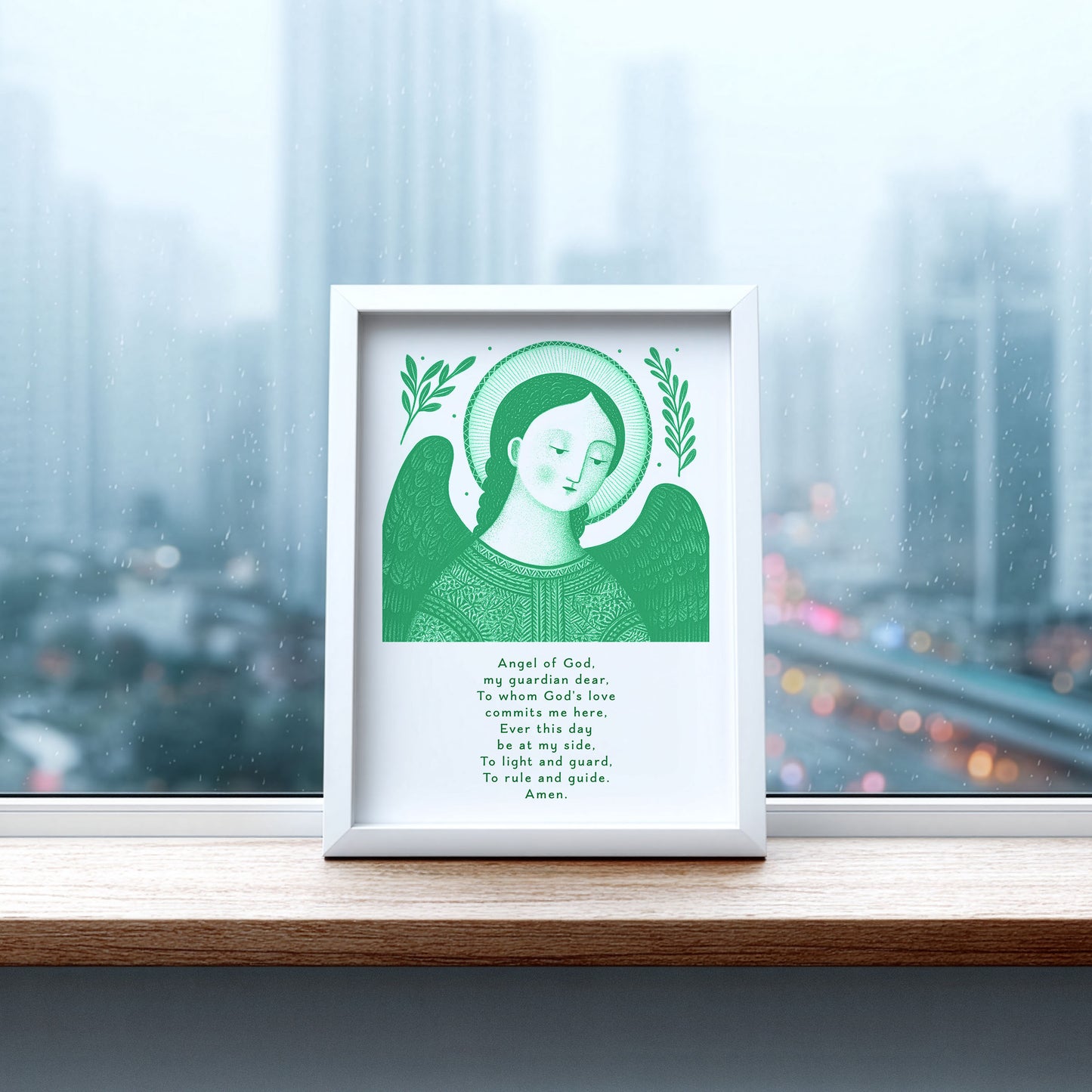 Guardian Angel for Boys Art Print - Green interior mockup 06 - p_20_boy_0004_Layer 6