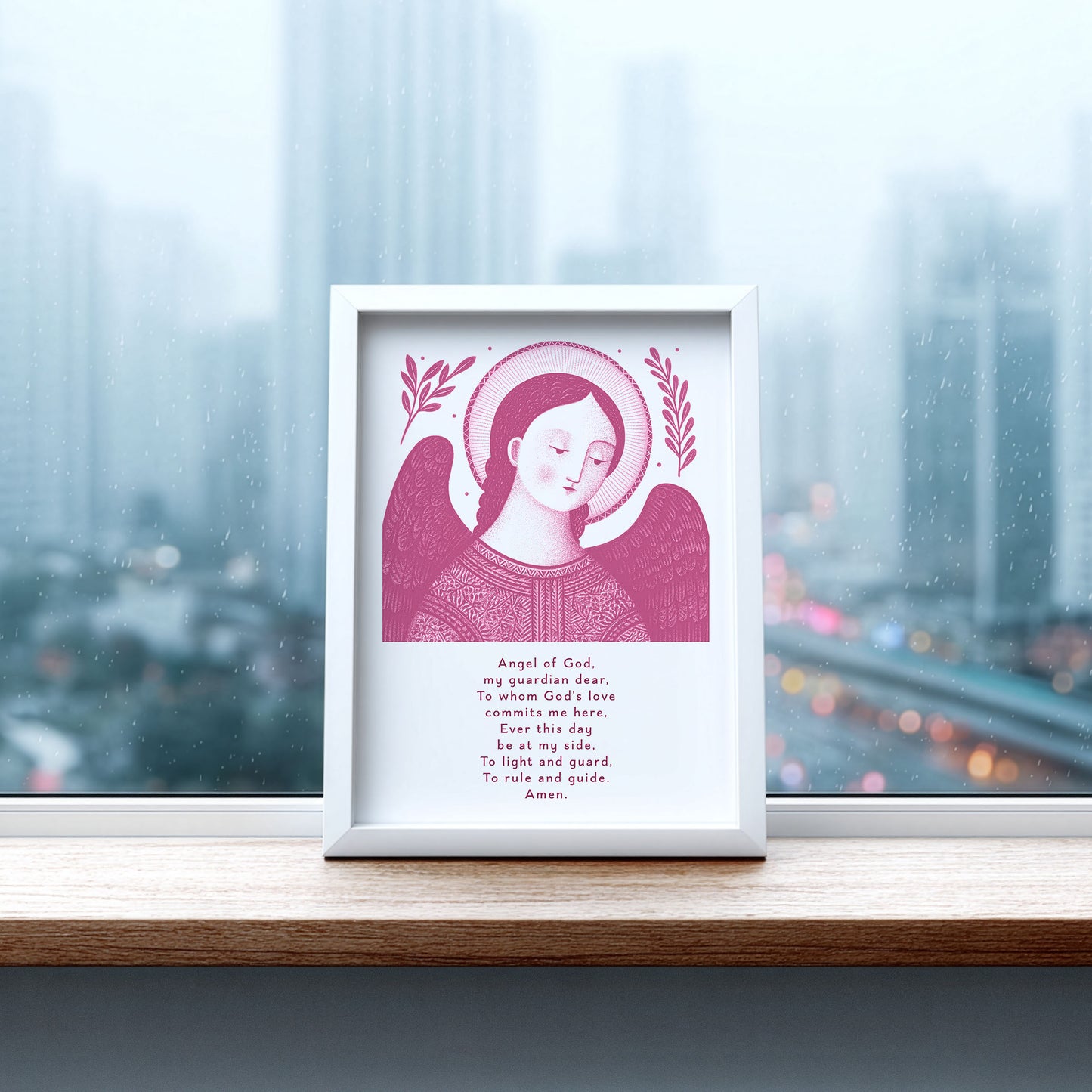 Guardian Angel for Boys Art Print - Pink interior mockup 06 - p_20_boy_0005_Layer 5