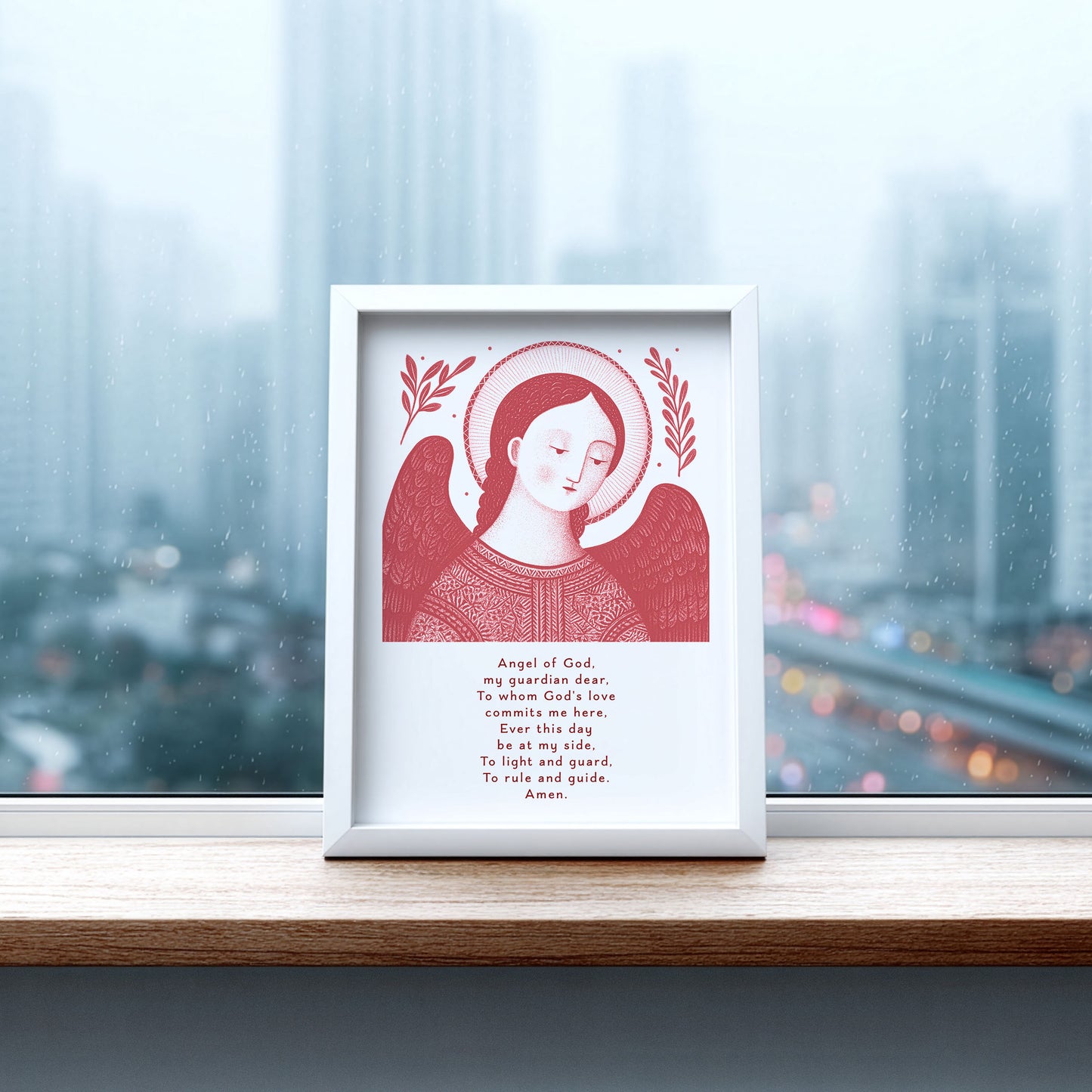 Guardian Angel for Boys Art Print - Red interior mockup 07 - p_20_boy_0007_Layer 3