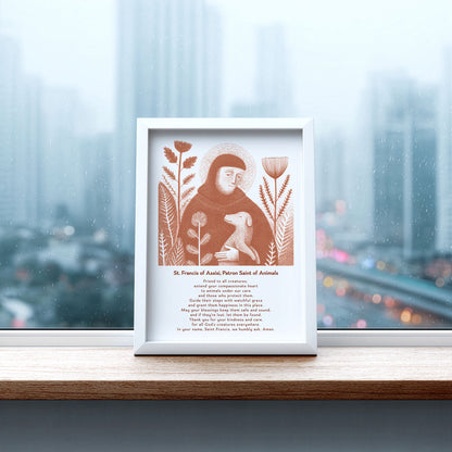St Francis with Dog Art Print - Terracotta interior mockup 07 - p_20_franc_dog_0009_Layer 1