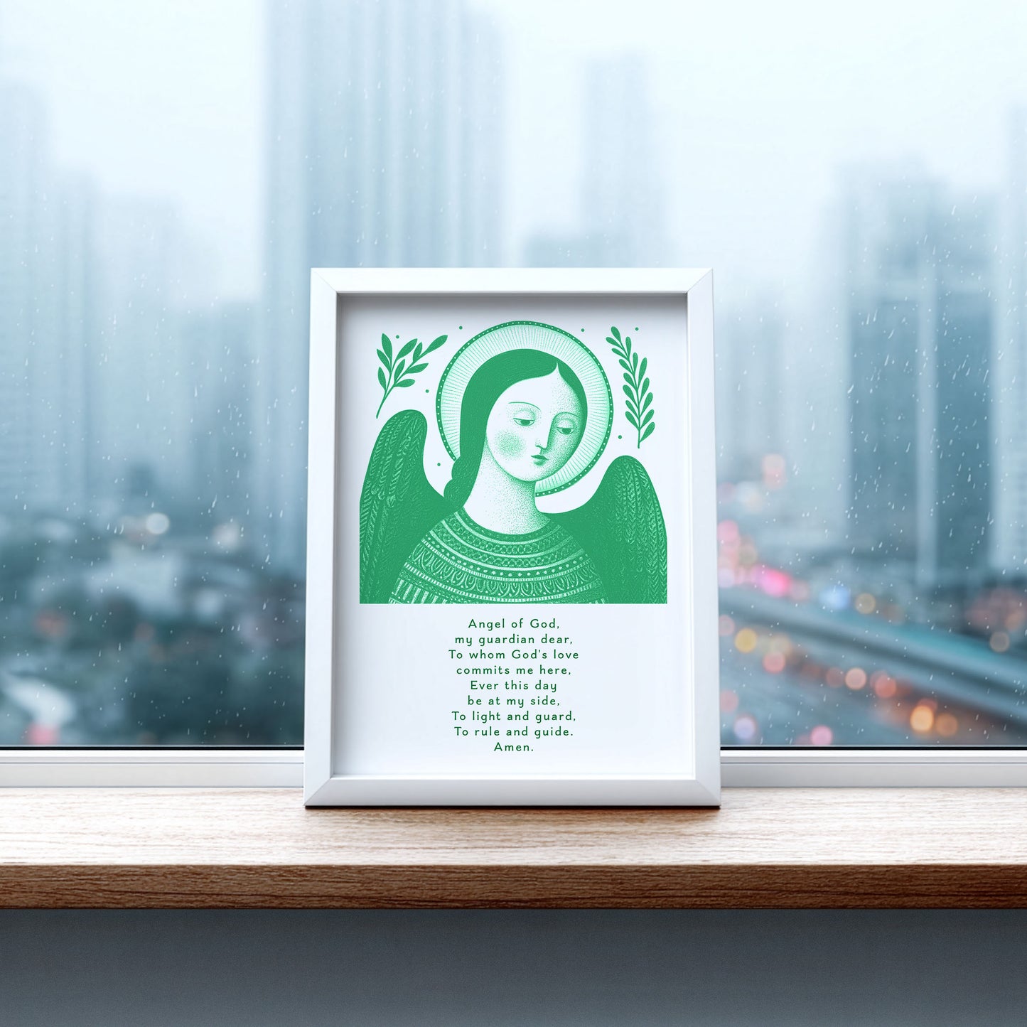 Guardian Angel for Girls Art Print - Green interior mockup 06 - p_20_girl_0004_Layer 6