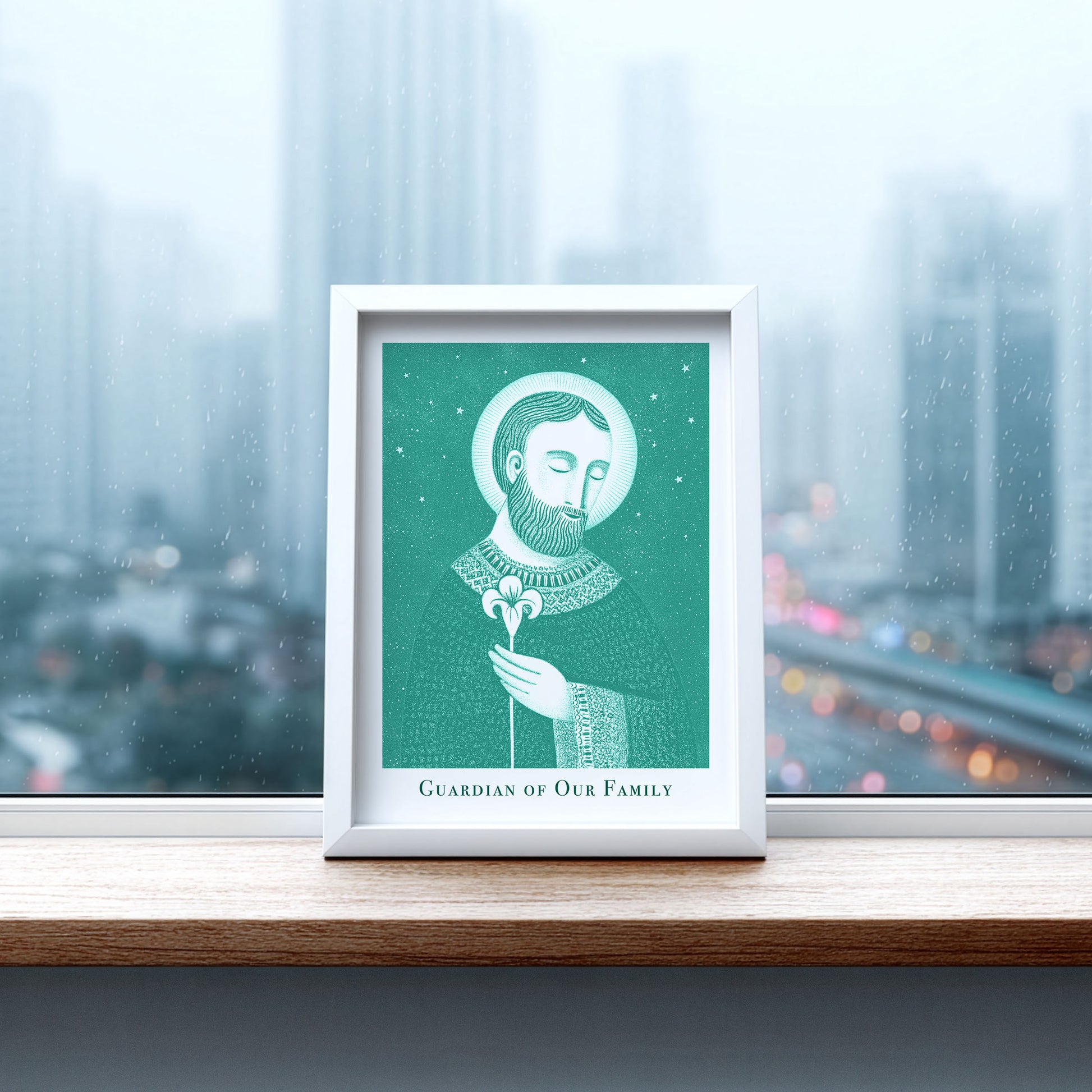 St Joseph Art Print - Teal interior mockup 06 - p_20_jos_0003_Layer 6