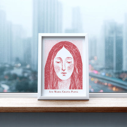 Virgin Mary Art Print - Red interior mockup 07 - p_20_maria_0007_Layer 3