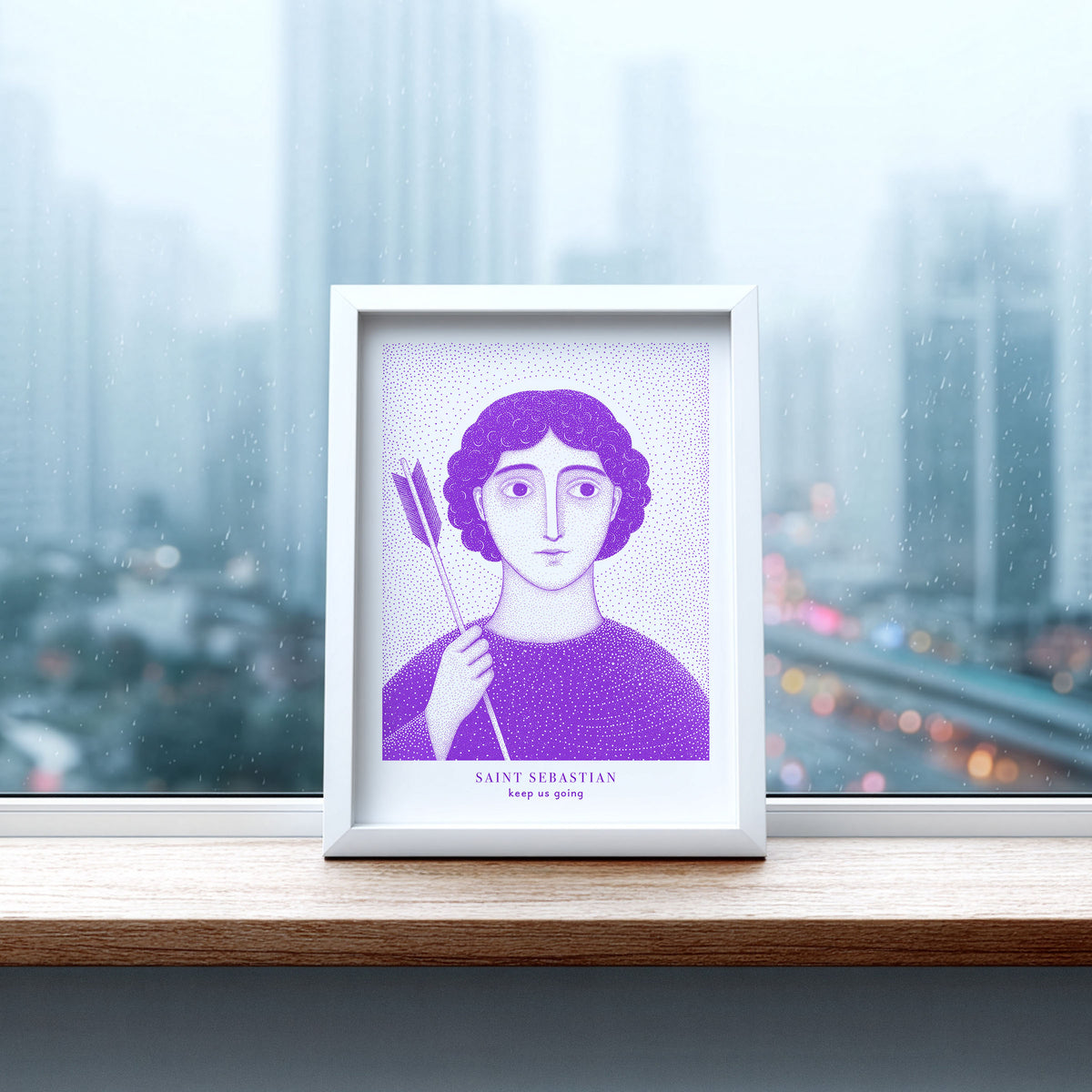 Purple St Sebastian Art Print gallery 3