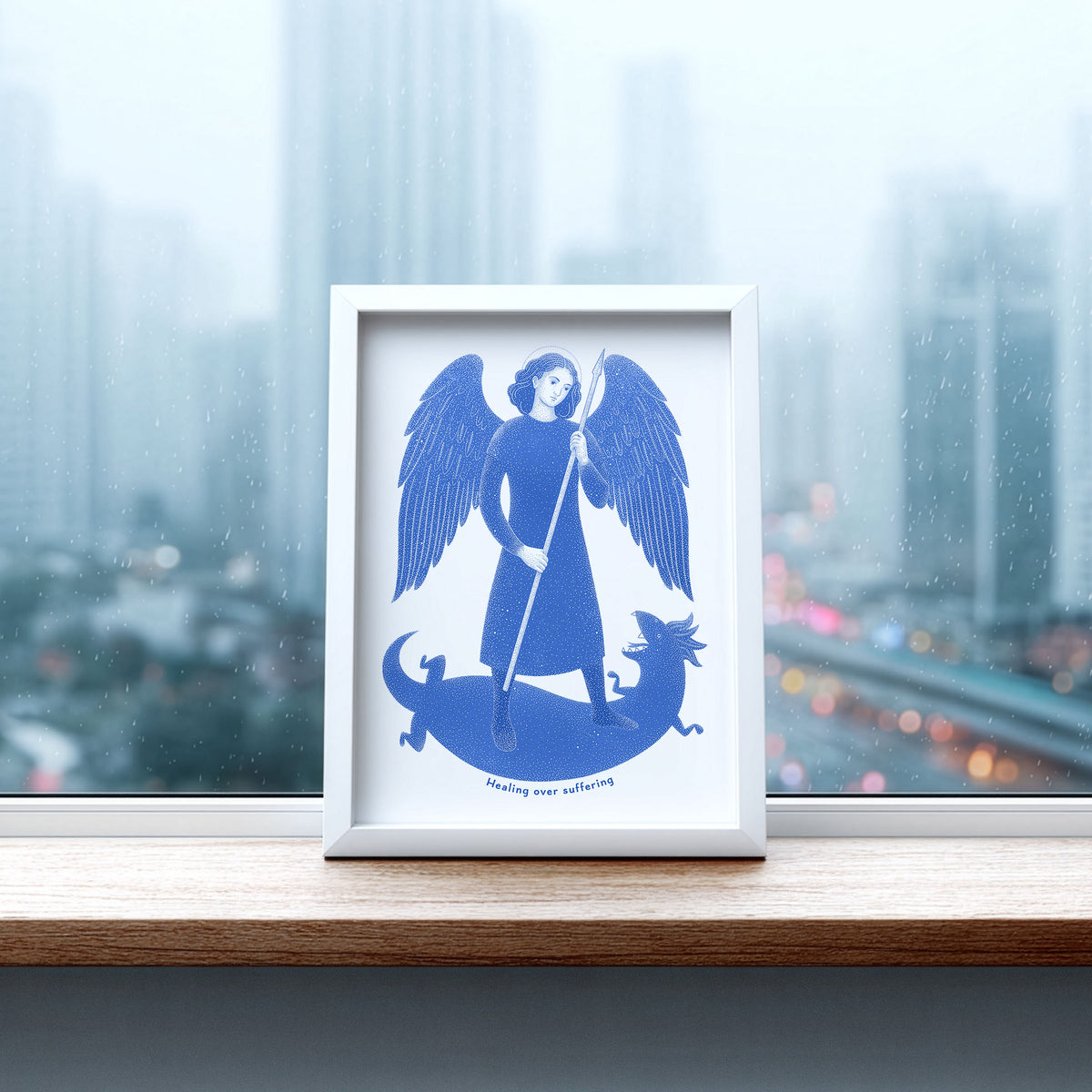 Blue St Raphael the Archangel Art Print gallery 4