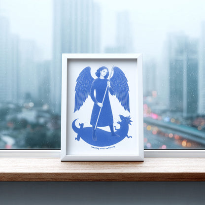 Blue St Raphael the Archangel Art Print gallery 4