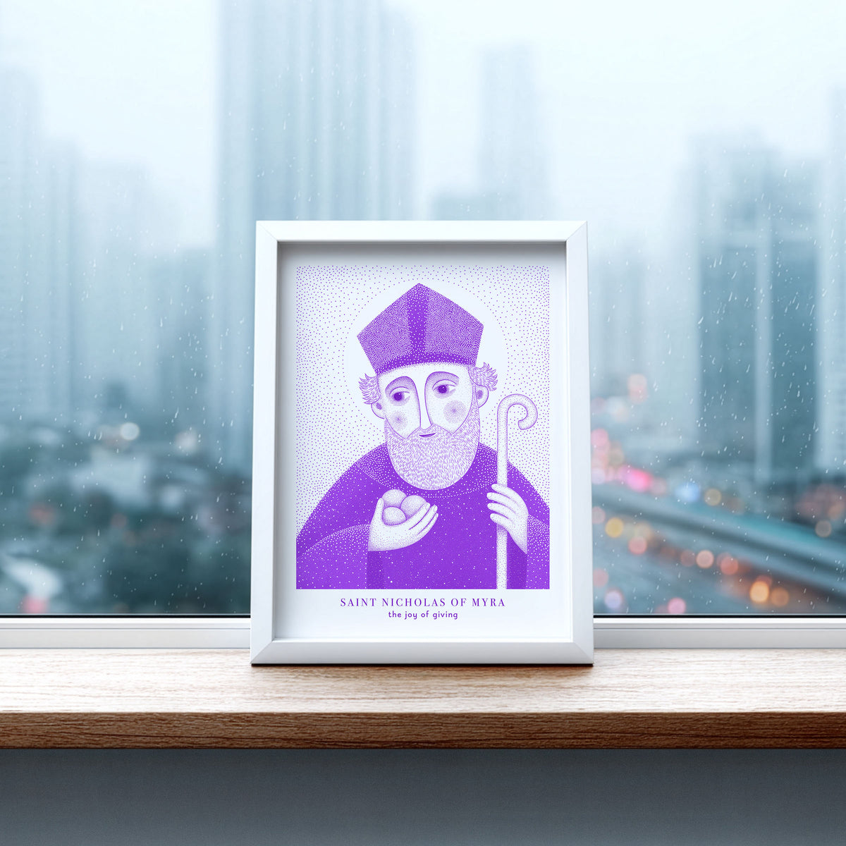 Purple St Nicholas of Myra Art Print gallery 3