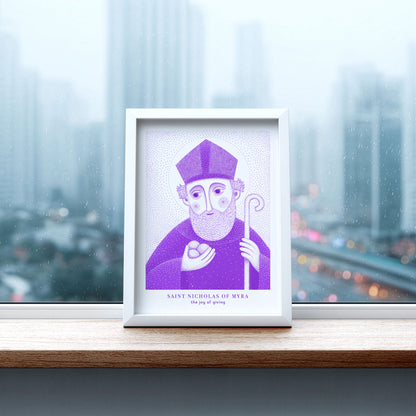 Purple St Nicholas of Myra Art Print gallery 3