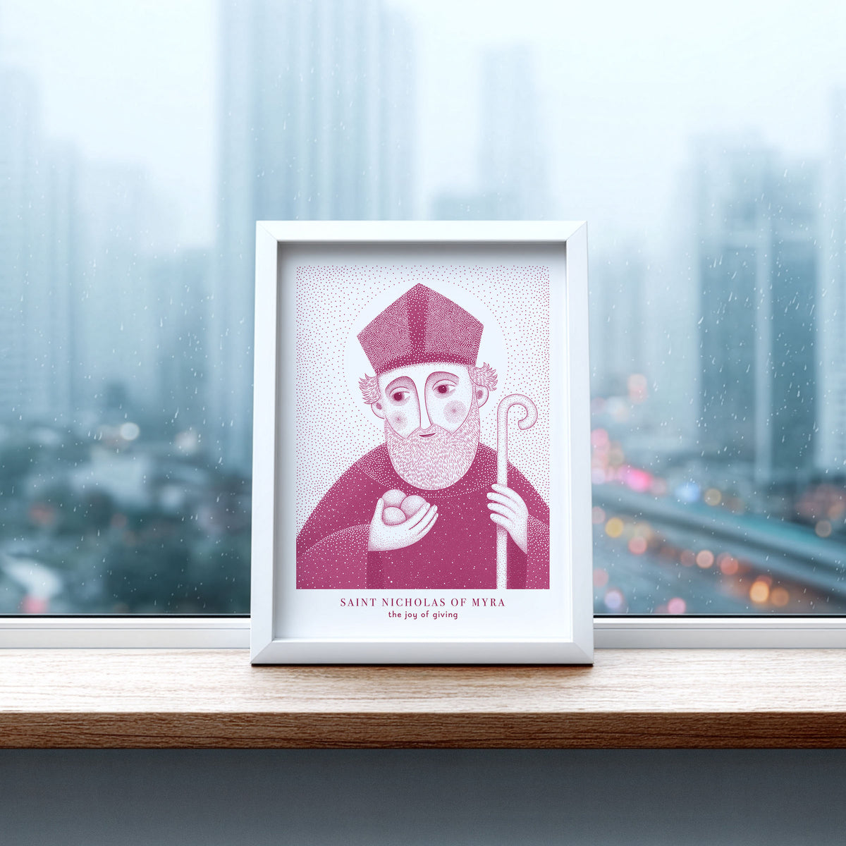 Pink St Nicholas of Myra Art Print gallery 4