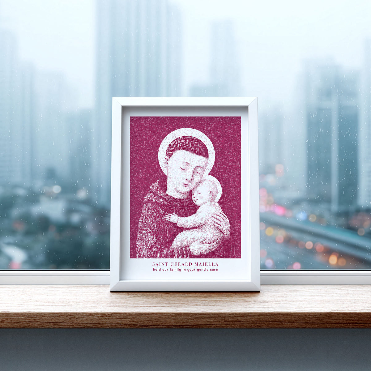 Pink St Gerard Majella Art Print gallery 4