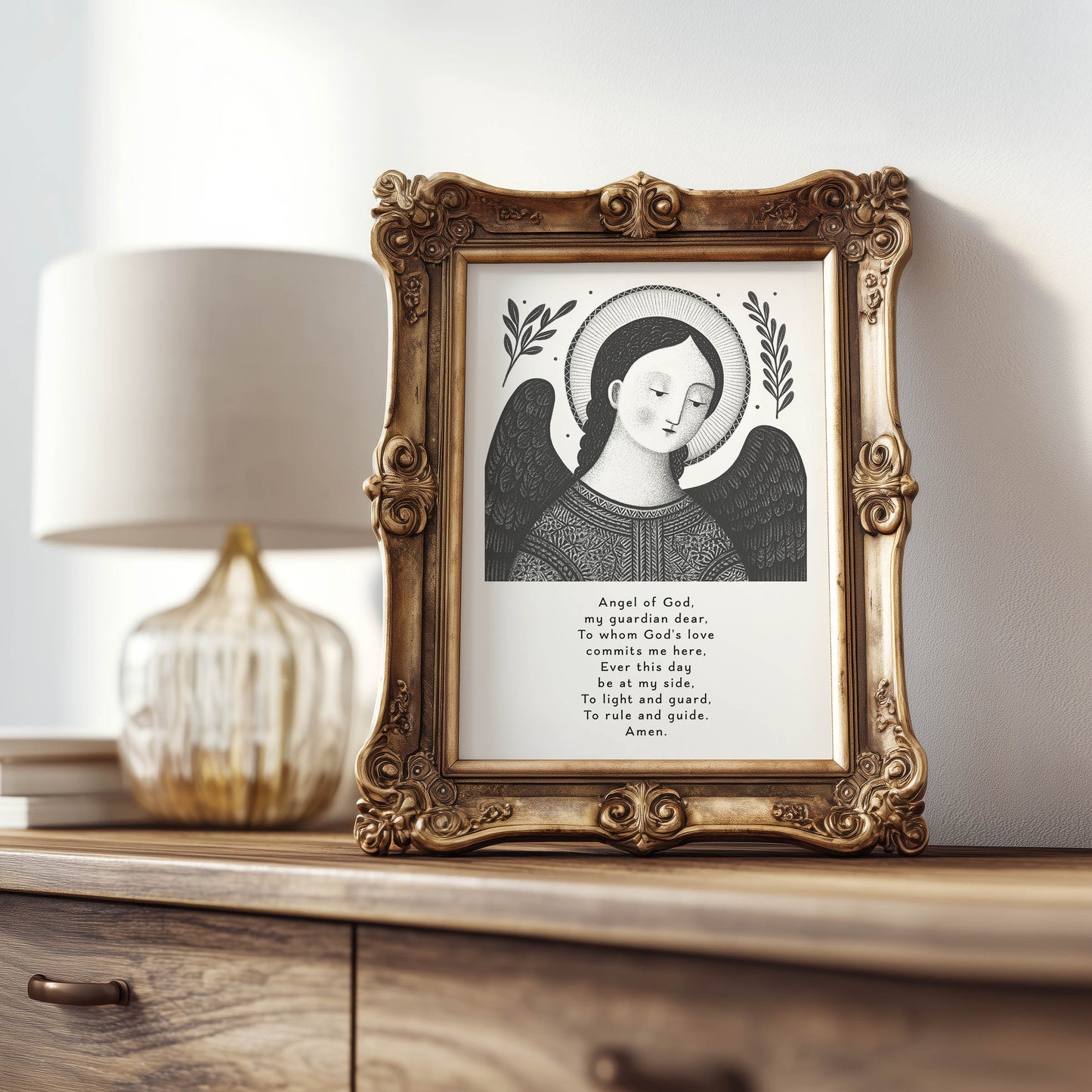 Guardian Angel for Boys Art Print - Black interior mockup 07 - p_21_boy_0000_Layer 10