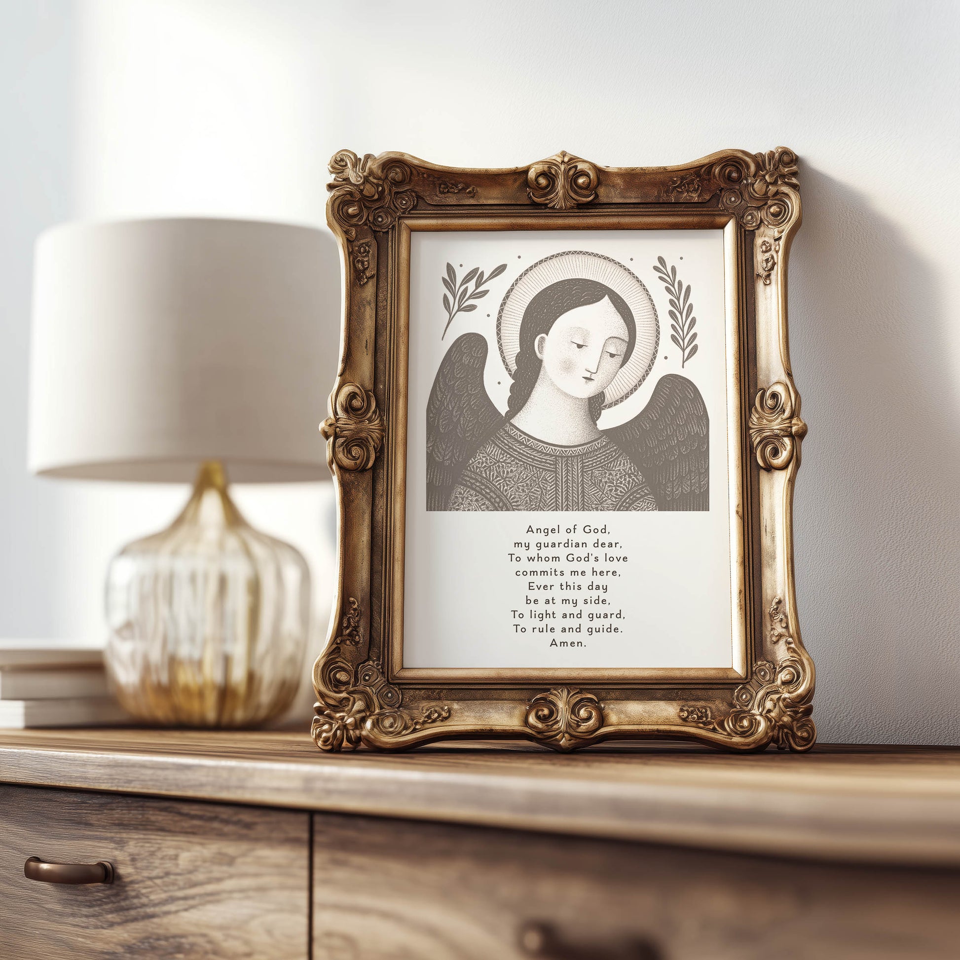 Guardian Angel for Boys Art Print - Brown interior mockup 08 - p_21_boy_0003_Layer 7