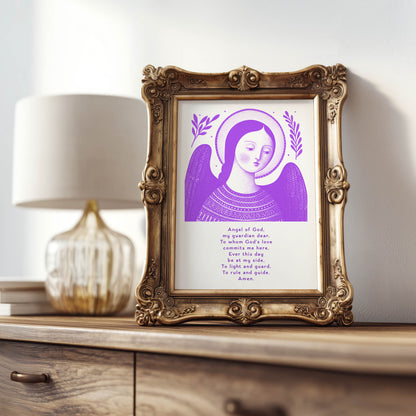 Guardian Angel for Girls Art Print - Purple interior mockup 08 - p_21_girl_0006_Layer 4