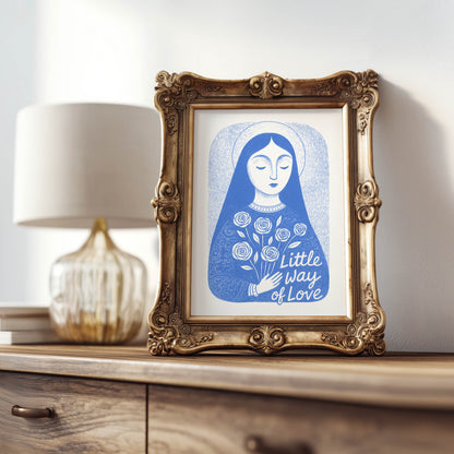 St Therese of Lisieux Art Print - Blue interior mockup 07 - p_21_ter_0001_Layer 9