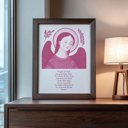 Guardian Angel for Boys Art Print - Pink interior mockup 08 - p_22_boy_0005_Layer 5