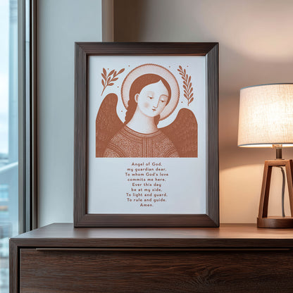 Guardian Angel for Boys Art Print - Terracotta interior mockup 08 - p_22_boy_0009_Layer 1
