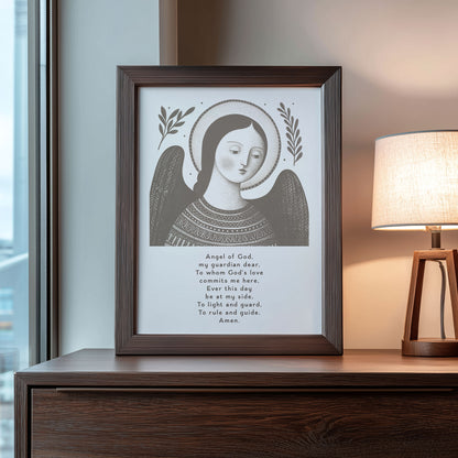 Guardian Angel for Girls Art Print - Brown interior mockup 09 - p_22_girl_0003_Layer 7