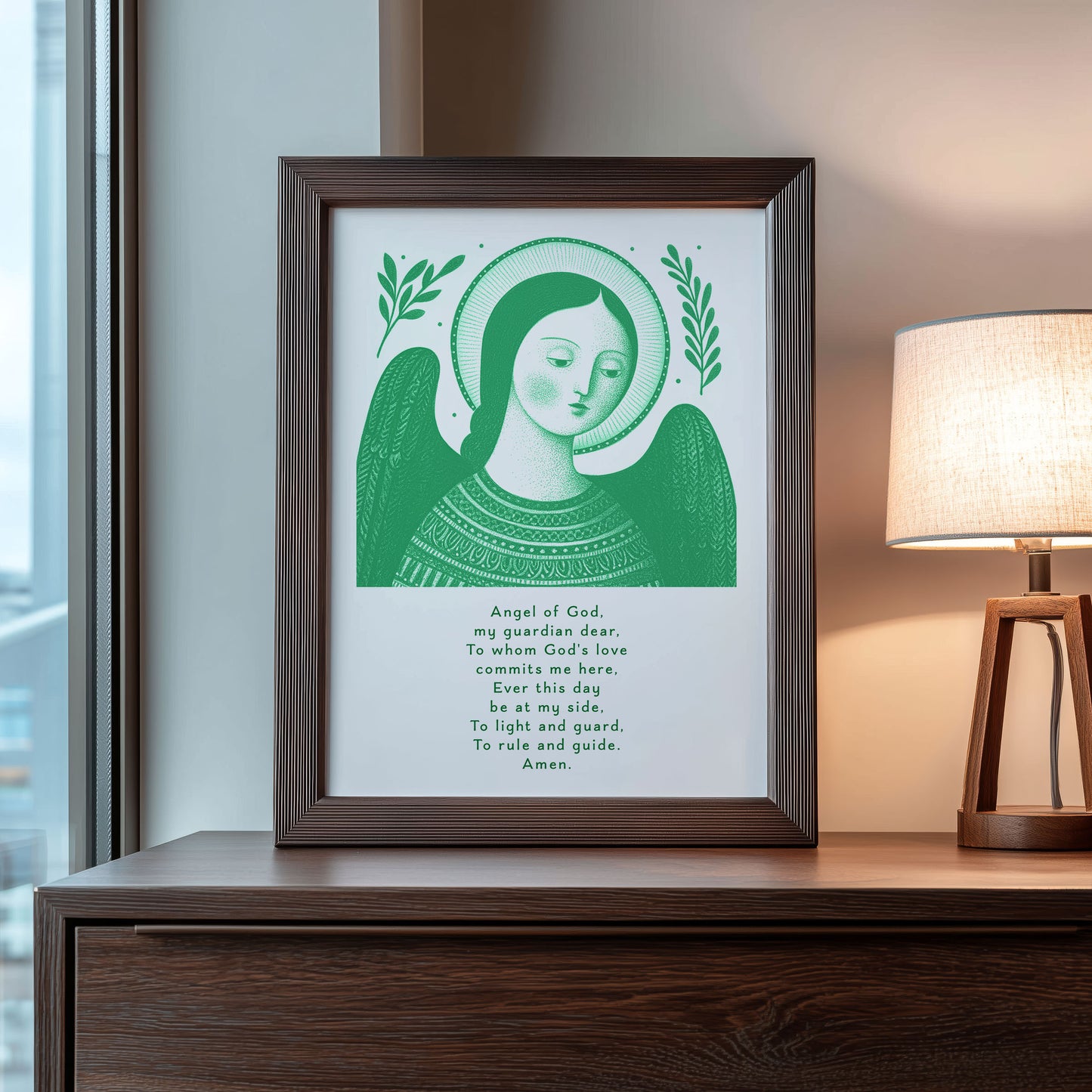 Guardian Angel for Girls Art Print - Green interior mockup 08 - p_22_girl_0004_Layer 6