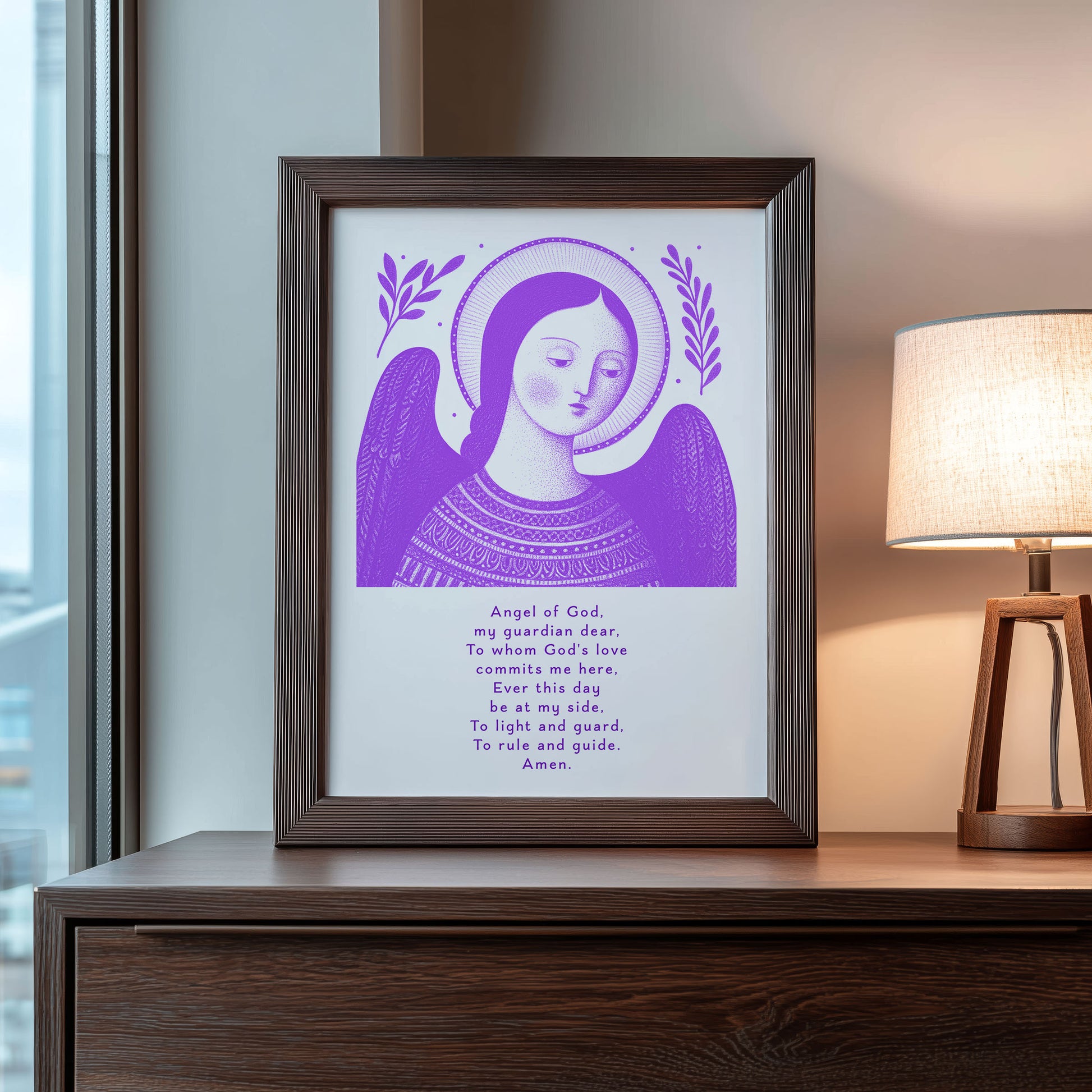 Guardian Angel for Girls Art Print - Purple interior mockup 09 - p_22_girl_0006_Layer 4