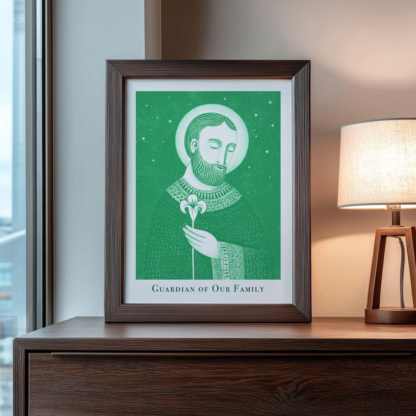 St Joseph Art Print - Green interior mockup 08 - p_22_jos_0008_Layer 2