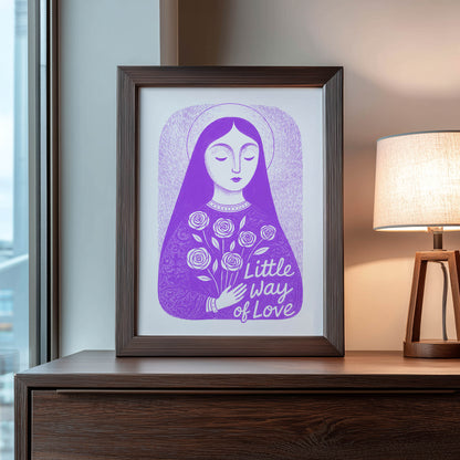St Therese of Lisieux Art Print - Purple interior mockup 09 - p_22_ter_0006_Layer 4
