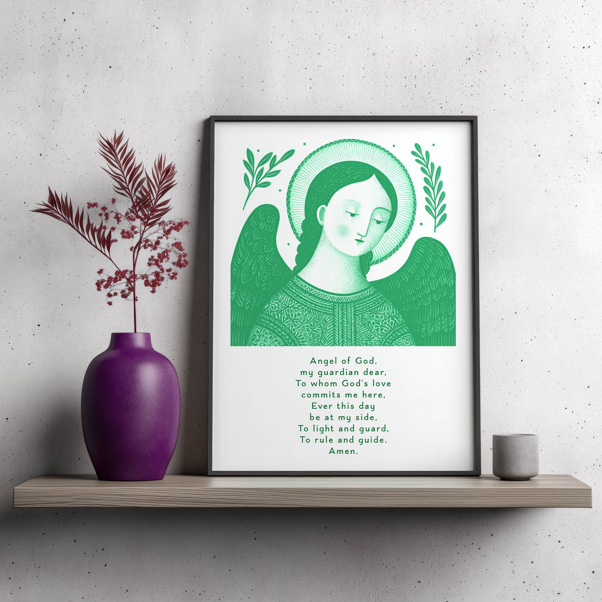 Guardian Angel for Boys Art Print - Green interior mockup 09 - p_23_boy_0000_Layer 1