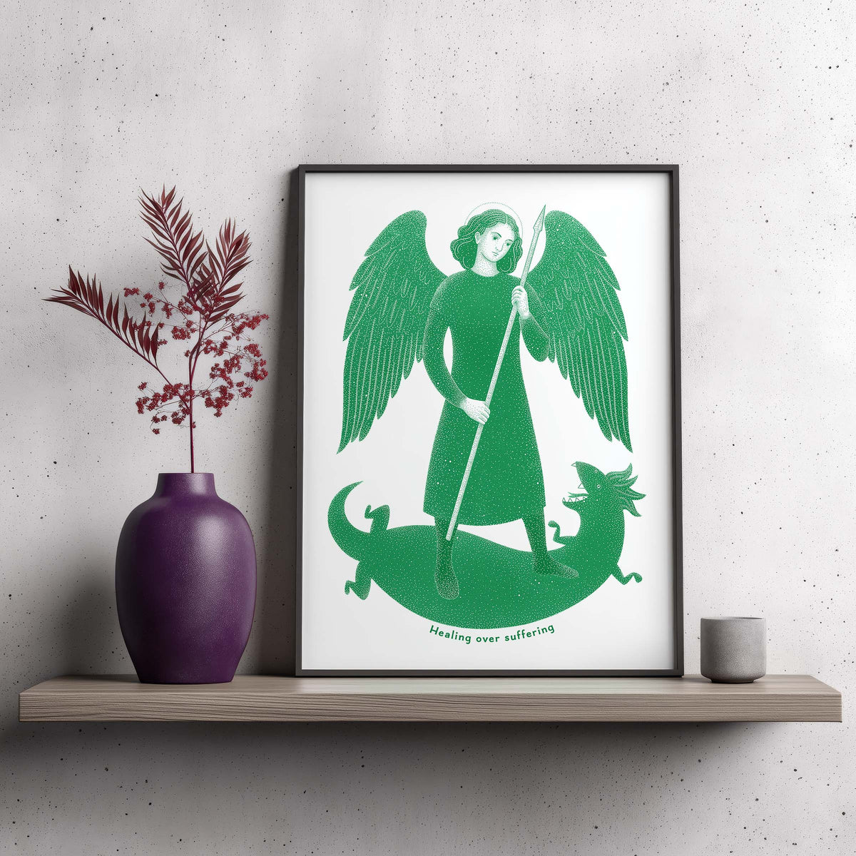 Green St Raphael the Archangel Art Print gallery 4