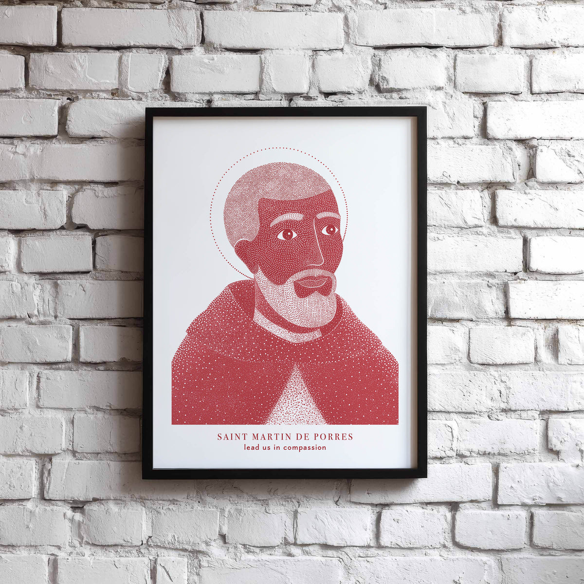 Red St Martin de Porres Art Print gallery 4