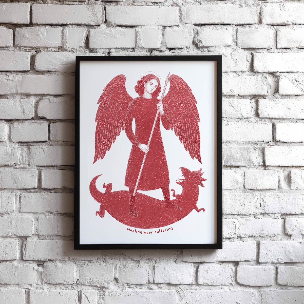 Red St Raphael the Archangel Art Print gallery 4