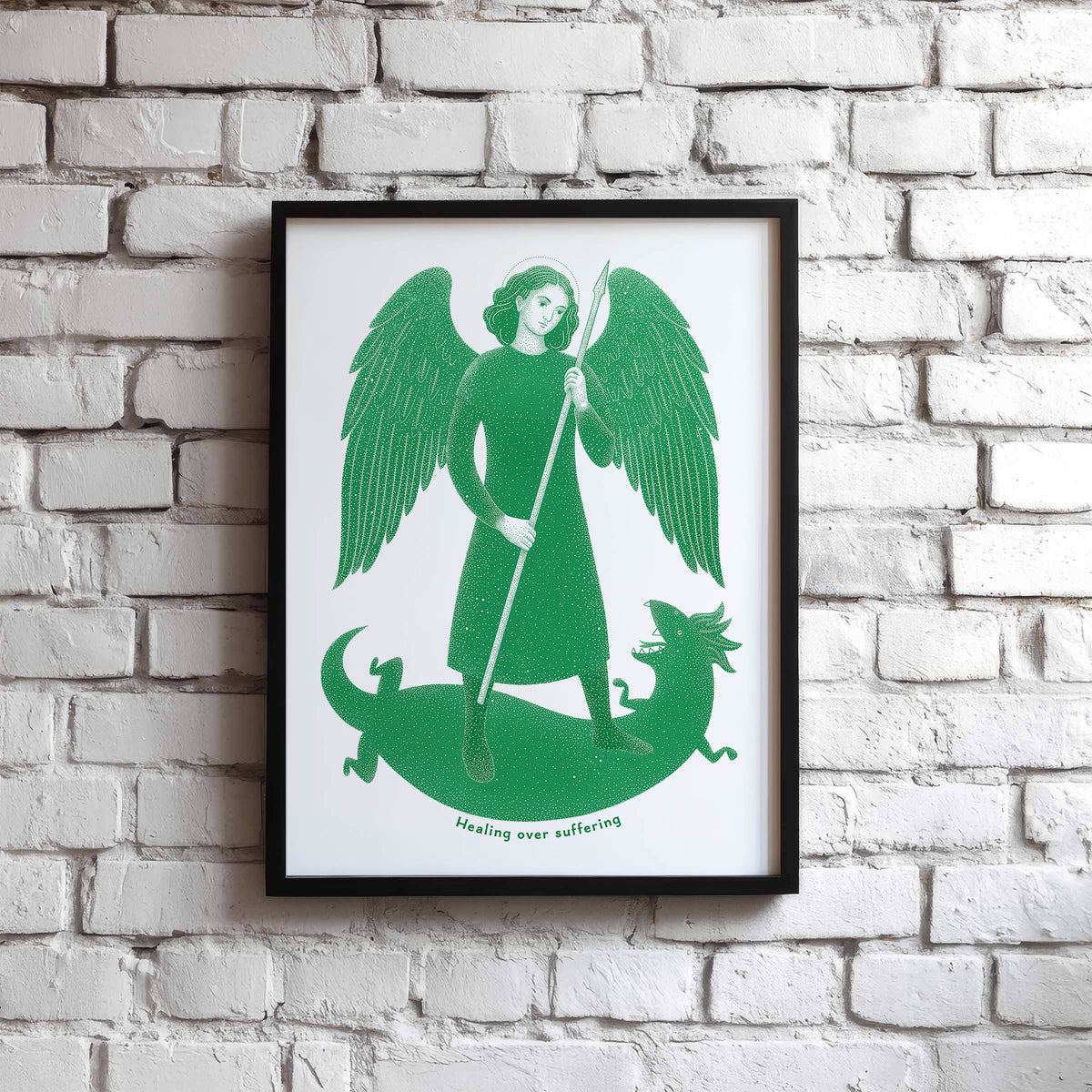 Green St Raphael the Archangel Art Print gallery 5