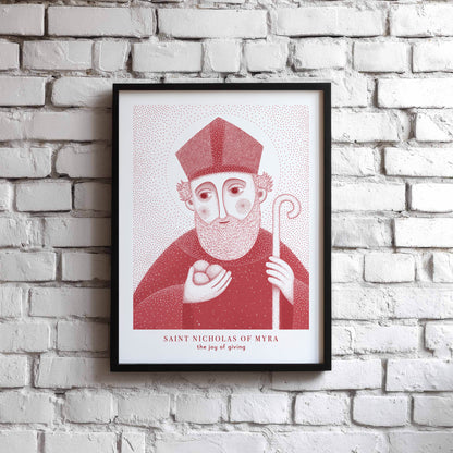 Red St Nicholas of Myra Art Print gallery 4