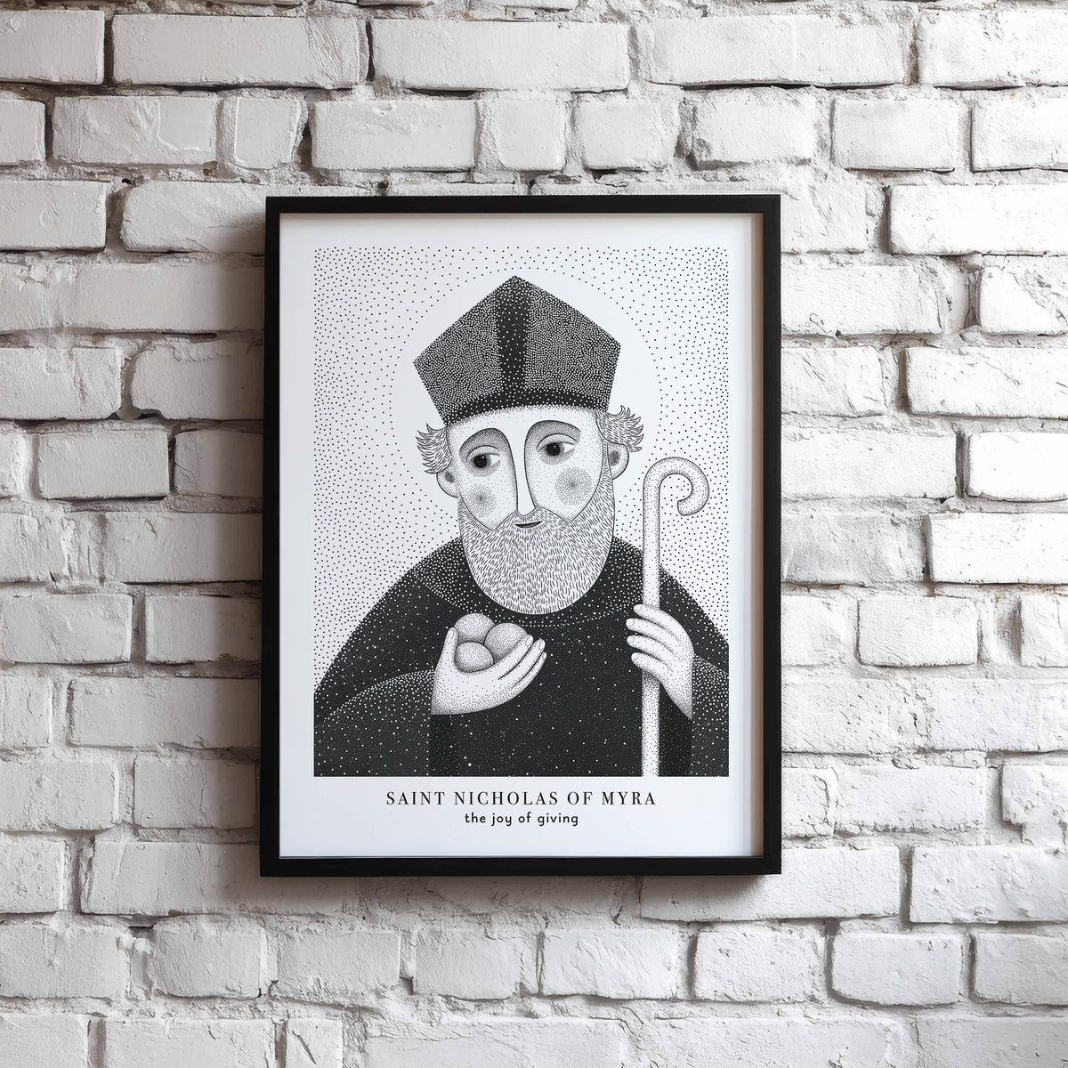 Black St Nicholas of Myra Art Print gallery 5