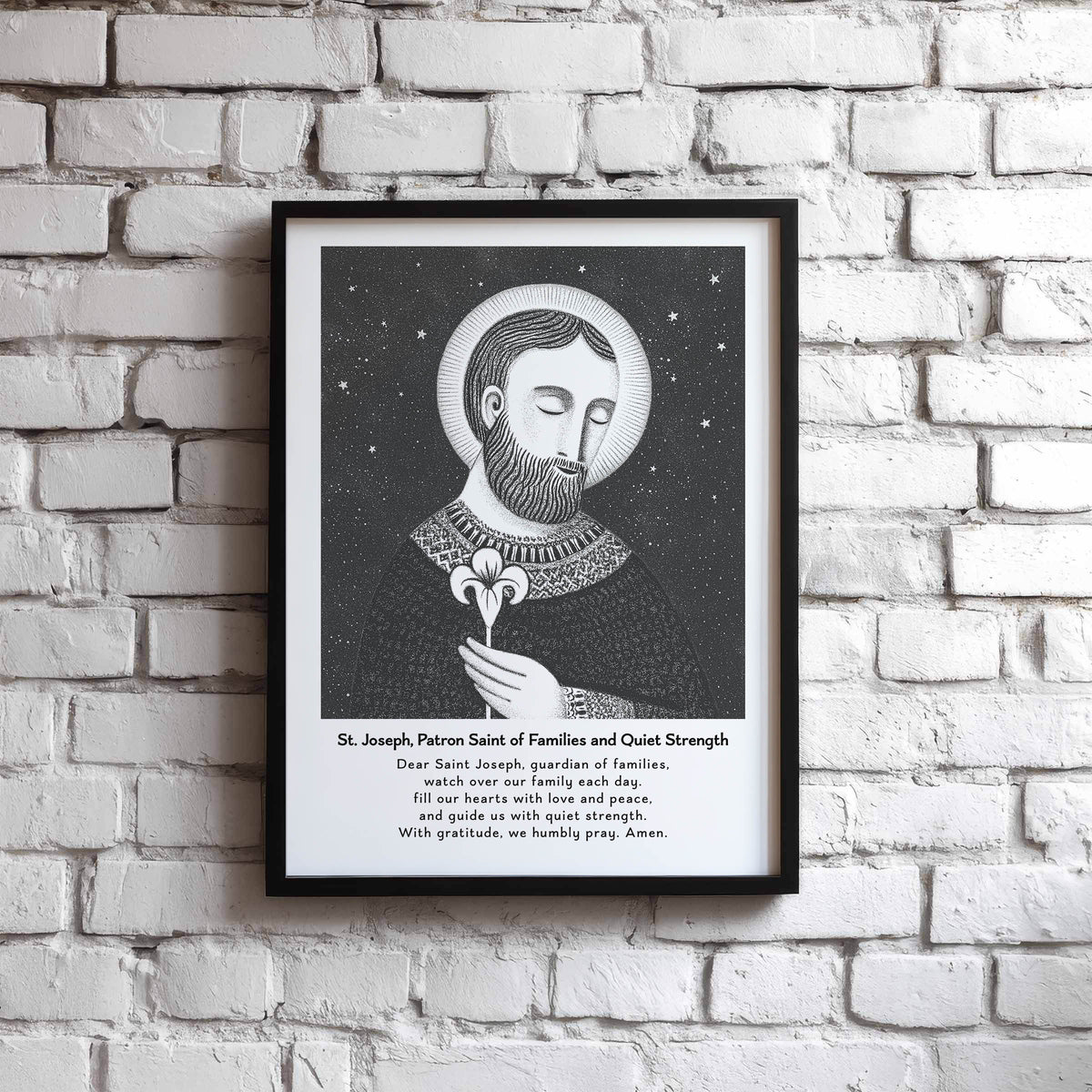 Black St Joseph Prayer Art Print gallery 5