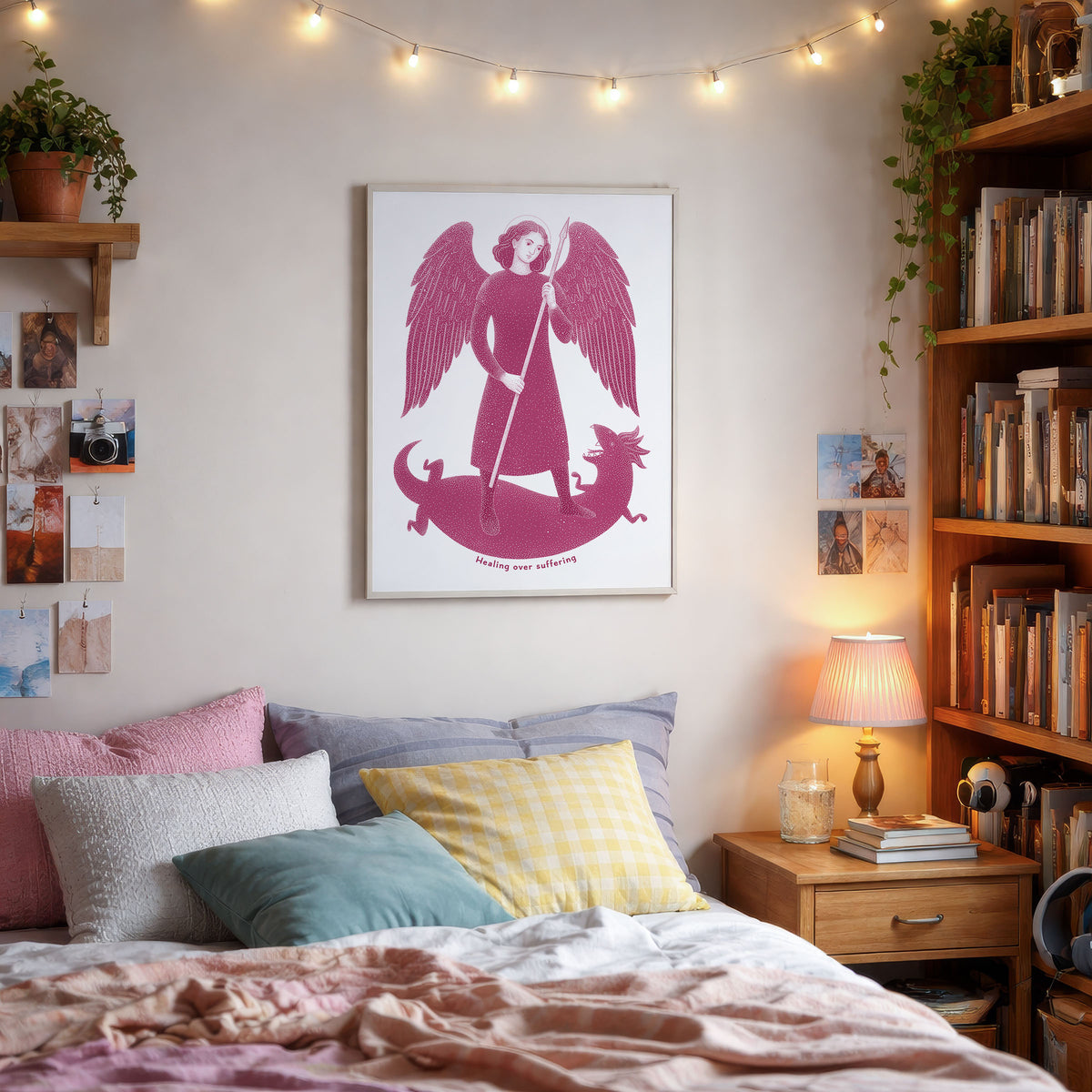 Pink St Raphael the Archangel Art Print gallery 5