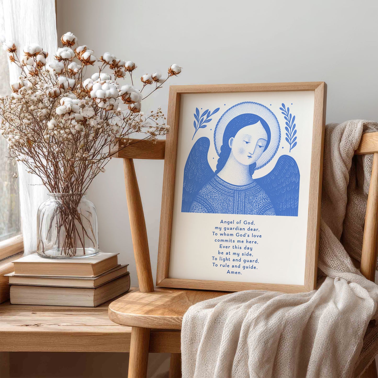 Guardian Angel for Boys Art Print - Blue interior mockup 05 - p_2_boy_0001_Layer 9