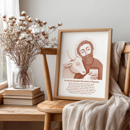 Terracotta St Luke Prayer Art Print gallery 1