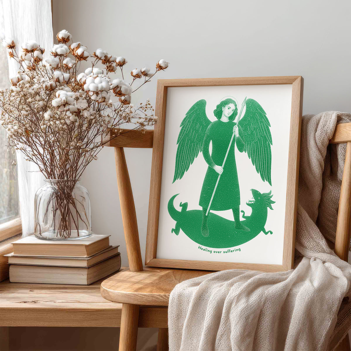 Green St Raphael the Archangel Art Print gallery 1