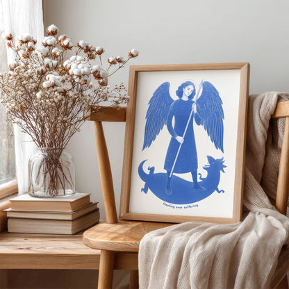 Blue St Raphael the Archangel Art Print gallery 1