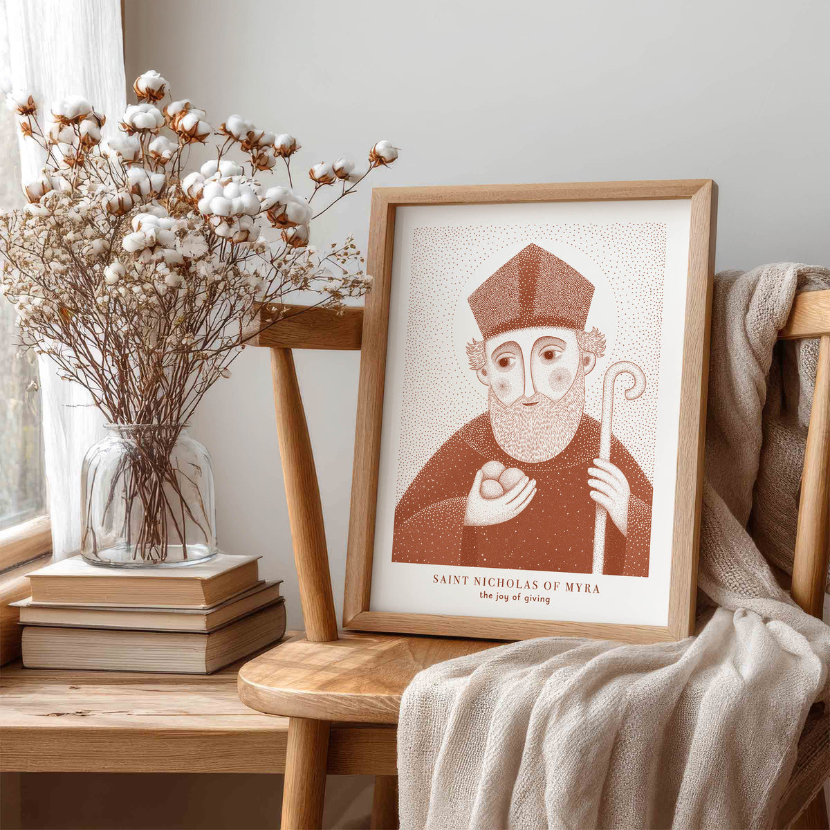Terracotta St Nicholas of Myra Art Print gallery 1