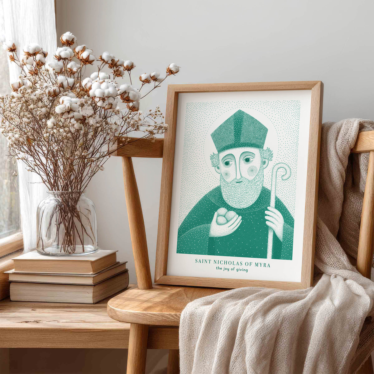 Teal St Nicholas of Myra Art Print gallery 1