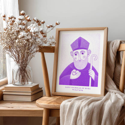 Purple St Nicholas of Myra Art Print gallery 1