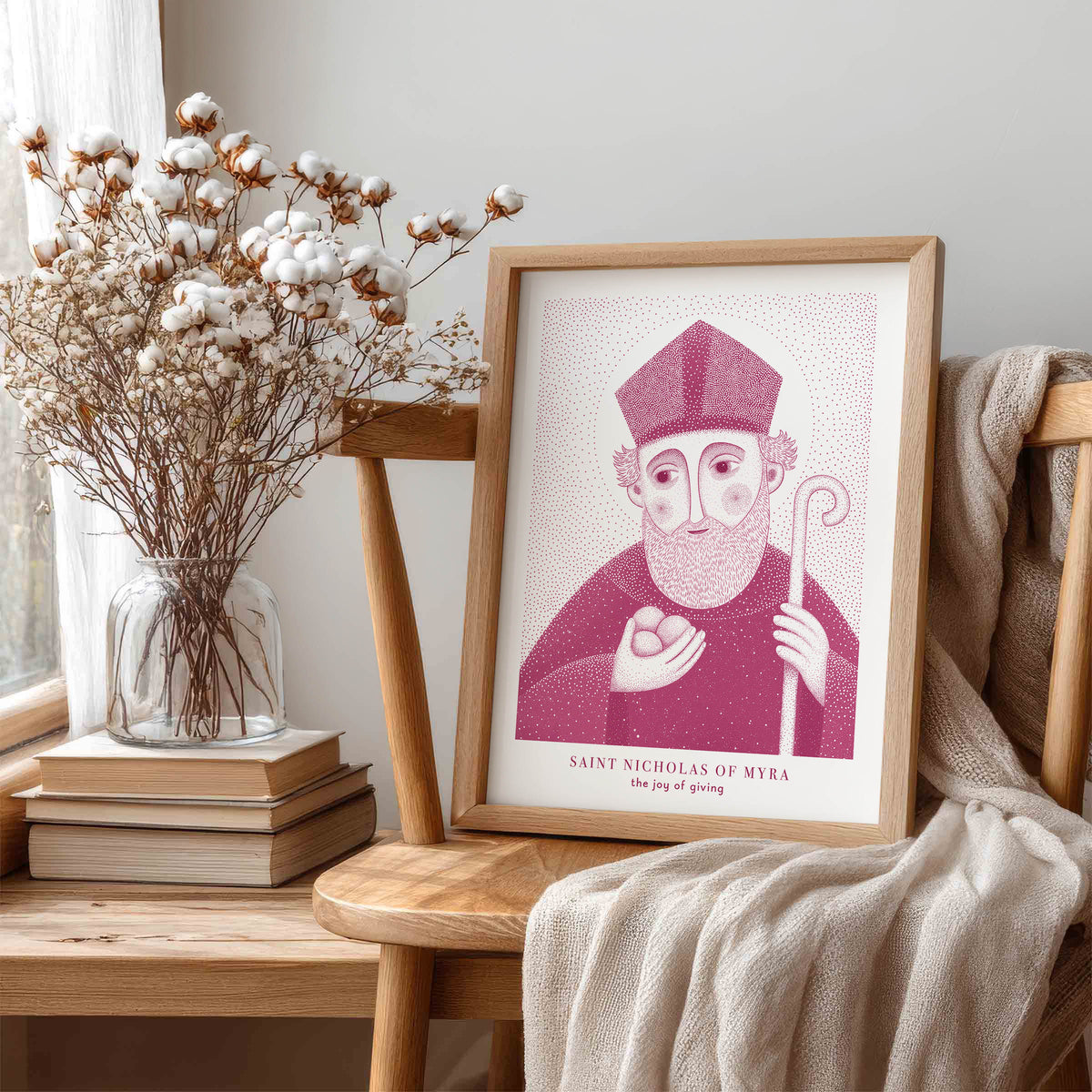 Pink St Nicholas of Myra Art Print gallery 1