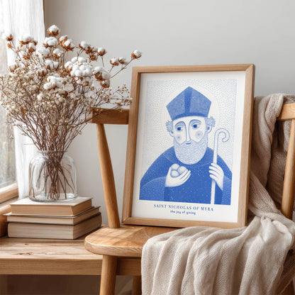 Blue St Nicholas of Myra Art Print gallery 1