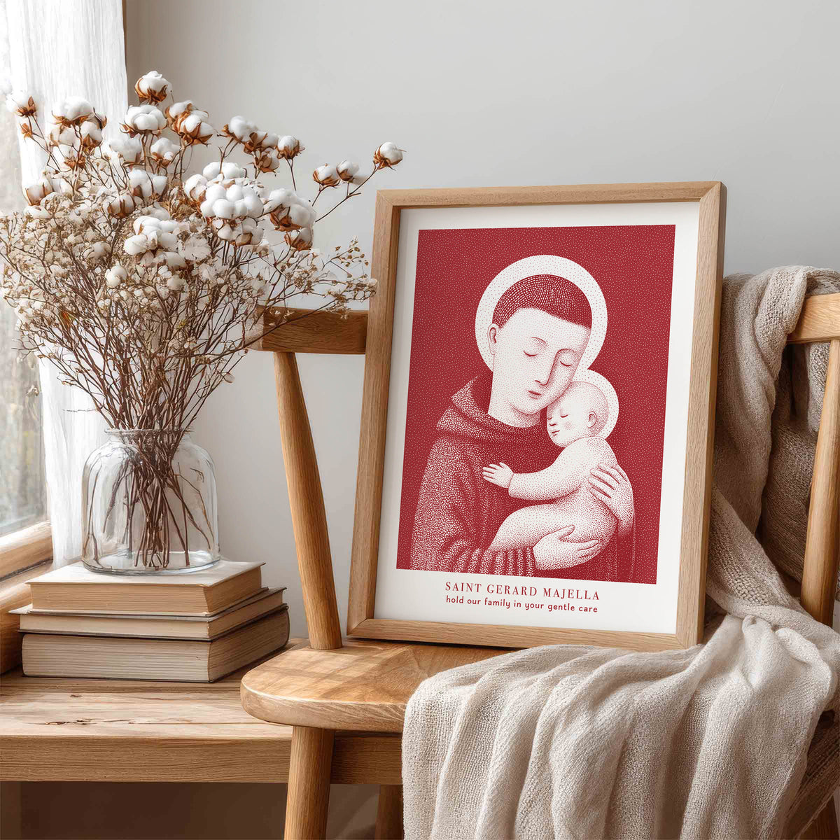 Red St Gerard Majella Art Print gallery 1