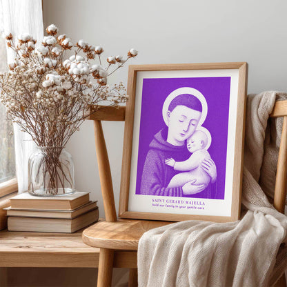 Purple St Gerard Majella Art Print gallery 1