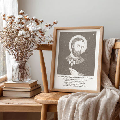 Brown St Joseph Prayer Art Print gallery 1